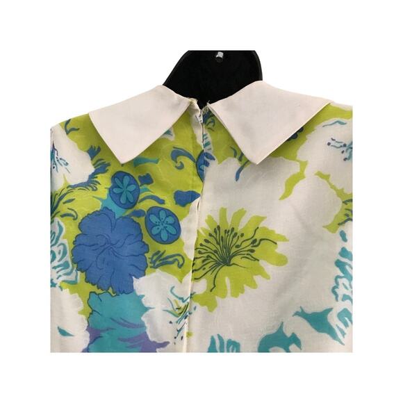 70s Blue Floral Maxi Dress Small - Picture 8 of 8